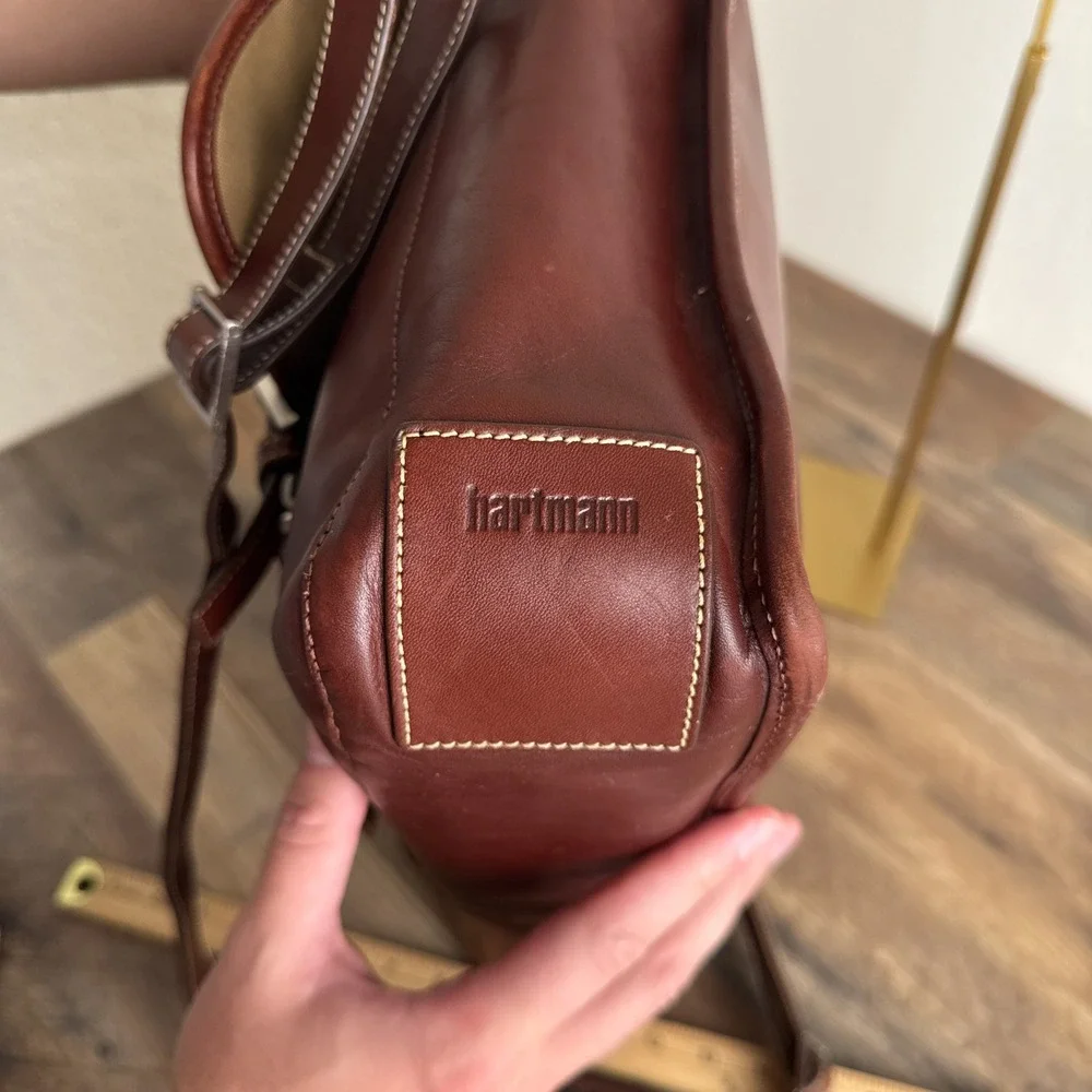 Hartmann Vintage Leather Messenger Bag Brown Briefcase Satchel Laptop Crossbody